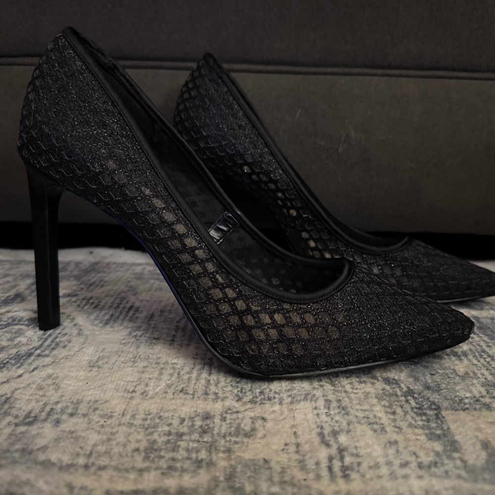 Nine West Black Mesh Heels